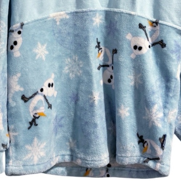 Disney Parks Olaf Festival of Holidays Fleece Spirit Jersey Blue/White Sz Medium - Picture 4 of 10
